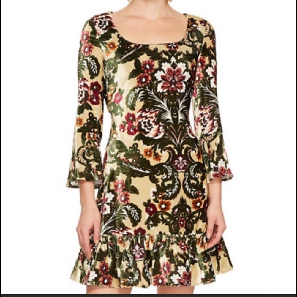 Jeremy Scott Brocade printed fantasy velvet dress